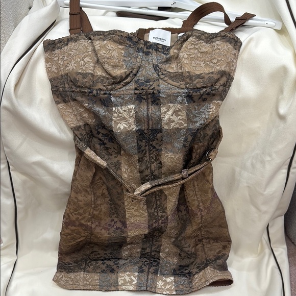 Burberry Brown and Black Lace Bustier dress - Picture 3 of 16